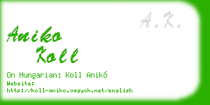 aniko koll business card
